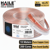 Câble de haut-parleur Hi-Fi en cuivre pur, 200 conducteurs, blindage amélioré, anti-interférence, fil audio, longueur personnalisée pour amplificateur de haut-parleur