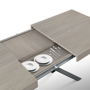 Carole Extendable <b>Dining</b> <b>Table</b> 160x90 Pearl Elm Melamine Top Metal Base Internal Use - Product Image 3