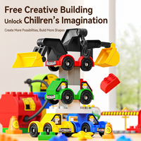 Mainan Mobil Blok Bangunan Partikel Besar Set Perakitan Robot Dapat Berubah Bentuk Mainan Edukasi DIY untuk Anak Laki-laki Perempuan Hadiah Natal