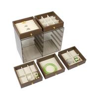 Armoire de rangement pour bijoux sur mesure avec 10 tiroirs coulissants, plateaux à bagues et organisateur de bijoux multi-compartiments pour la vente en gros et au détail