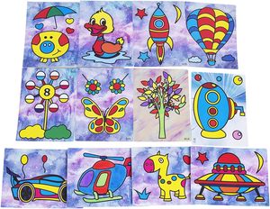 Début éducatif bricolage <span class=keywords><strong>sable</strong></span> peinture cartes Art enfants coloriage bricolage papier artisanat Kit avec 12 bouteilles <span class=keywords><strong>sable</strong></span> coloré pour les enfants - Product Image 5
