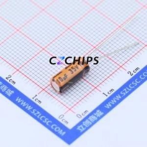 Condensador Electrolítico de Aluminio de Orificio Pasante 35TWL10MEFC5X11, Componente de Orificio Pasante (THT), D5xL11mm 10uF 20% 35V 2mm - Product Image 1