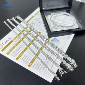 Venta al por mayor 3mm 4mm 5mm Moissanite Cadena de tenis Dropshipping Iced Out collar plata VVS diamante hombres mujeres joyería fina pulsera - Product Image 3