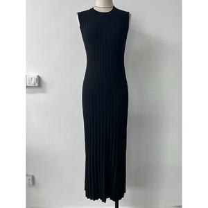 Vestidos Casuales sin Mangas hasta la Rodilla, de Punto Elástico, de Algodón Orgánico Ecológico, Estilo Moderno para Mujer - Product Image 5