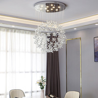Lampe d'hôtel de luxe contemporaine, lustre moderne en cristal en forme de fleur, luminaire suspendu pour chambre à coucher, salon, salle à manger, villa, restaurant