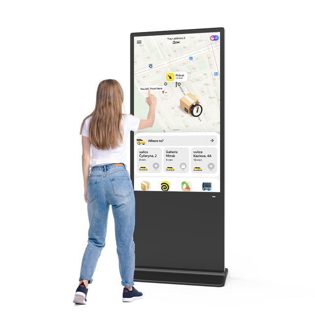 HUSHIDA 65 Inch Floor Standing Giant Vertical Screen Display Standing Digital Signage for Store/Shopping Mall