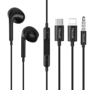 Miccell Auriculares Intrauditivos con Cable y Micrófono, Driver de 14mm, Cable TPE de 3.5mm, Estéreo, Diadema, para Llamadas y Música - Product Image 3