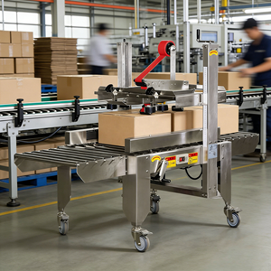 खाद्य उद्योग SS304 स्टेनलेस स्टील स्वचालित कार्टन बॉक्स केस सीलर टेपर सील मशीन - Product Image 1