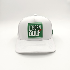Premium 5 Panel Solid Waterproof Golf Cap Custom Silicone Logo Low MOQ OEM Laser Perforated 3D Rubber Patch Quick Dry Sport <b>Top</b> - Product Image 5