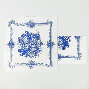 Vajilla de Porcelana Azul y Blanca Estilo Chino DAMAI con Flores, Barcos y Pájaros, Artículos para Fiestas, Platos, Vasos y Servilletas de Papel - Product Image 6
