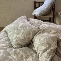 Nouveau design coton et fil teint jacquard quatre pièces ensembles de créateurs drap tissu linge de lit ensemble de literie