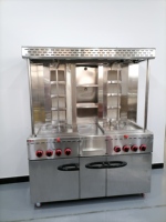 Machine verticale Shawama à gaz à double tête Kebab BBQ Grill Viande Cuisson Grill Machine