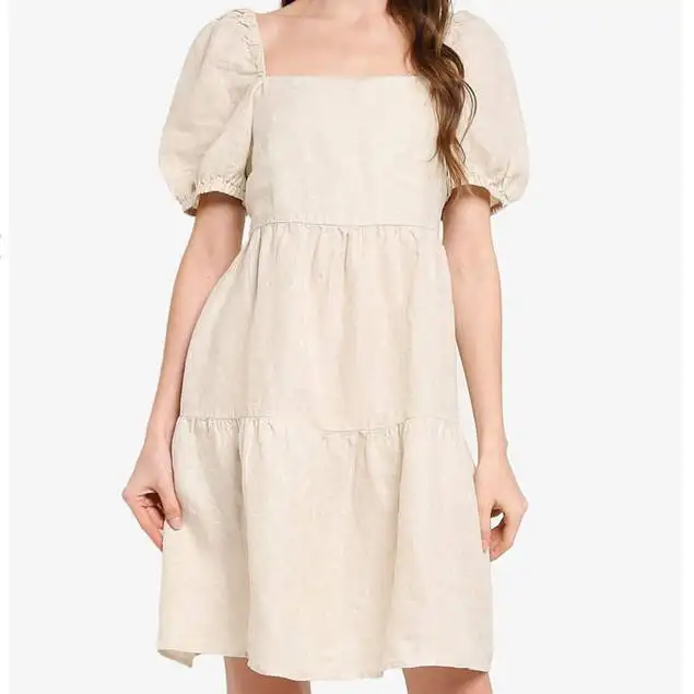 2023 Bales Linen Cotton Clothes Career Woman Moroccan Summer Ladies Casual Skater Dress Women Branded Church Linen Dresses