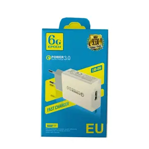 Cargador de pared para teléfonos con enchufe de la UE con paquete USB 2,0 Cargadores de teléfono móvil 5W 12W 15W mini teléfono portátil Cargador rápido QC 3,0