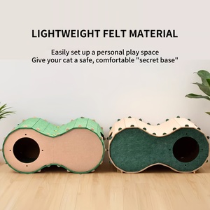 Cama para Gatos de Fieltro en Forma de Cacahuete, Casa de Juegos Grande con Dos Orificios, Ligera, Fácil de Lavar, Rascador para Gatos de Interior - Product Image 2