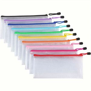 Custom Clear PP Zipper <b>File</b> Organizer <b>A4</b>-Water Resistant Mesh Document Pouch for School Office Business Travel - Product Image 4