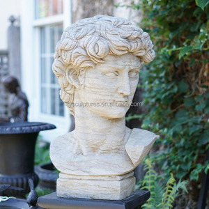 Busto de mármol antiguo para hombre, busto de piedra tallado a mano, antiguo, romano, antinoso, griego - Product Image 4