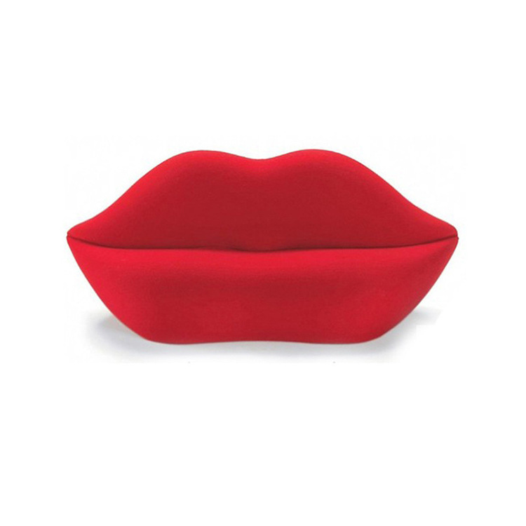 Sofá moderno de dos plazas para el hogar, mueble para sala de estar, con labios rojos calientes, sexy, en forma de beso