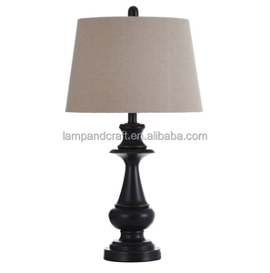 Lámpara de Mesa Tradicional de Metal Bronce con Pantalla de Lino Natural para Decoración del Hogar, Dormitorio, Vestíbulo de Hotel, Habitación de Hotel - Product Image 1