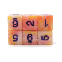 Dés polyédriques en acrylique RPG, translucides et colorés, ensemble D6 pour jeux de société, divertissement familial et amusant