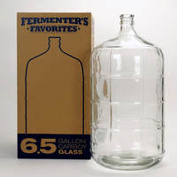 Bouteille en verre sans BPA, 3-6,5 gallons, grande jarre transparente pour boissons, bouchon à vis, vin, bière, jus, fermentation