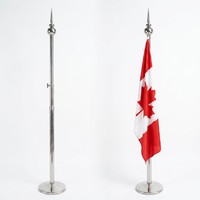 Yiji Mât de drapeau télescopique en acier inoxydable pour drapeaux nationaux, design à pointe conique, sur pied, pour le Moyen-Orient, pour l'exportation
