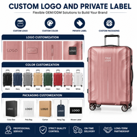 Valise trolley rigide en PP rose, bagage cabine à 4 roues pivotantes, 16, 18, 20 pouces, coque géométrique, vente en gros