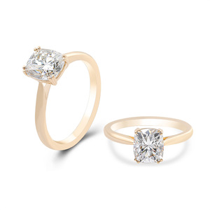 <span class=keywords><strong>Bague</strong></span> de fiançailles pour femme en or 14 carats avec <span class=keywords><strong>diamant</strong></span> de laboratoire 1CT DVVS certificat IGI schmuck Hpht Cvd <span class=keywords><strong>diamant</strong></span> taille coussin - Product Image 3