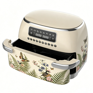 Retro Double Air Fryer 10L Large Capacity Dual <b>Basket</b> Air Fryer Digital Vintage Style Oil-Free Healthy Cooker for Home Use 1. 36 - Product Image 3