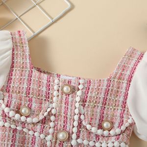 <span class=keywords><strong>Wei</strong></span> <span class=keywords><strong>Ying</strong></span> quần áo của mùa hè bông váy cho cô gái ngọc trai nút tóc nhỏ bóng trang trí thiết kế tay áo sưng húp - Product Image 3