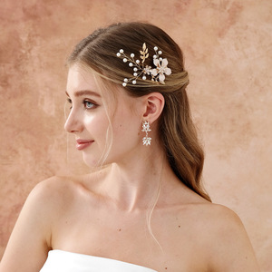 Accessoires de cheveux de <span class=keywords><strong>mariage</strong></span> pour l'Europe et l'Amérique, pinces à cheveux en métal à fleurs pour filles - Product Image 4