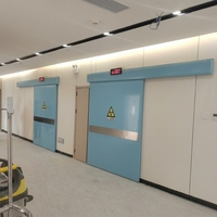 Porte coulissante électrique hermétique pour salle d'opération hospitalière, en tôle d'acier Yonking, avec panneau de vision et isolation phonique.