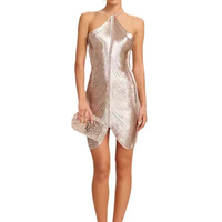 Robe dos nu à franges et fente, couleur unie, personnalisée pour femme