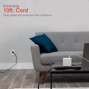 Multiprise de protection contre les surtensions à 6 prises avec cordon d'extension de 3 m et indicateur de protection - Product Image 5