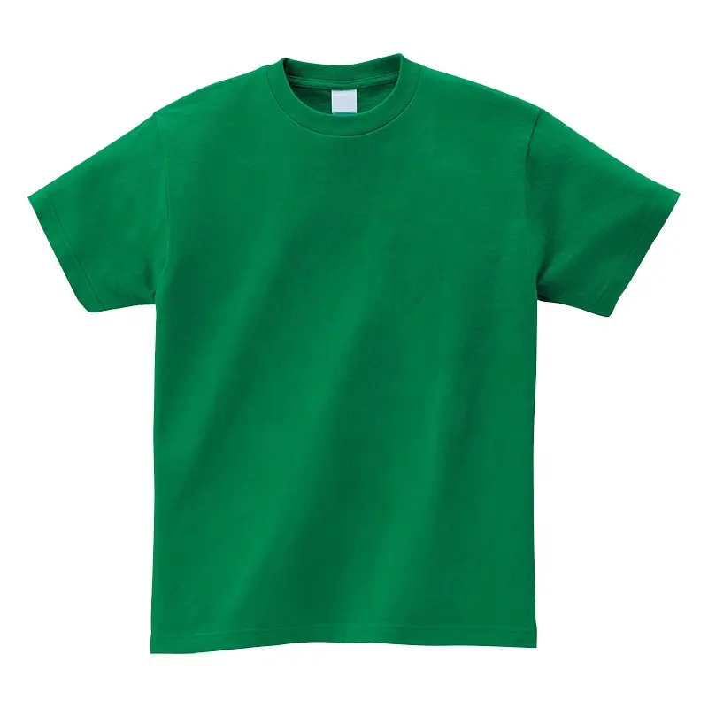 LUXI 190gsm cotton tee shirt small neckline classic vintage plain tshirt custom logo BV Green men inner t shirt