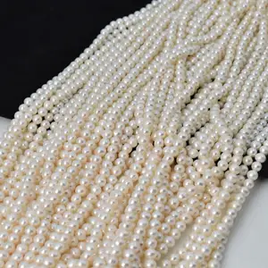 4A Natural fresh water round pearl Loose beads 6-7mm for necklace and jewelry making