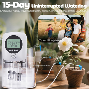 Système d'arrosage automatique pour 30 plantes en pot, 98 pieds, double pompe, minuterie programmable, dispositif d'arrosage intelligent pour usage domestique en intérieur - Product Image 3