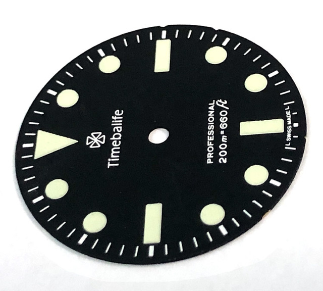 Fit 7S25 7S26 NH35 NH36 Movement Black Printed 0.2mm Glows 8 Hours Super Luminous C3 Custom Watch Dial
