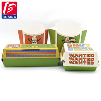 Personnalisé Rôti Ailes Fry Pépite Poulet Frit Boîte Jetable À Emporter Burger Papier Frites Boîte Fast Food Emballage