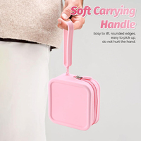 Sac à monnaie carré en silicone étanche pinceau de maquillage doux sac de pochette cosmétique avec lanière