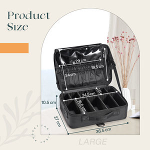 Travel <b>Makeup</b> Bag Train <b>Case</b> Large Cosmetic <b>Case</b> Organizer Portable Artist Storage Bag with Adjustable Dividers & Strap - Product Image 6