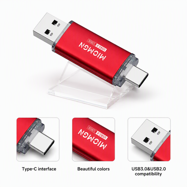 USB Drive Wholesale Custom USB Flash Drive Colorful OTG Type-C 2-in-1 Pendrive Flash Disk USB 3.0 4GB 8GB 16GB 32GB 64GB