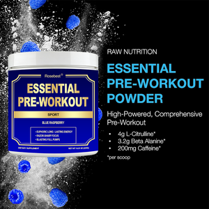 Groothandel Natuurlijke Blauwe Framboos Smaak 4g L-Citrulline 3.2g Beta Alanine Pre-Workout Poeder Supplement met 200mg Cafeïne - Product Image 2