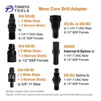 Adaptor Mata Bor Spline DD-BU ke Konverter Bor Inti 1-1/4 UNC M & 1/2 BSP F untuk Mesin DD250 DD400 DD750