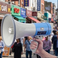 Haut-parleur de type bullhorn ER66 50-100W avec micro intégré, USB/SD/AUX, batterie rechargeable pour utilisation en sonorisation publique et alarme de sécurité