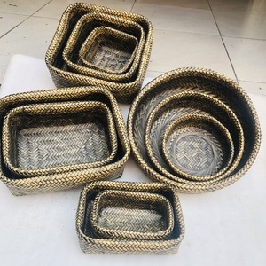 ตะกร้าใส่ผลไม้และเก็บอเนกประสงค์ทำจากไม้ไผ่สีดำพับได้เป็นมิตรต่อสิ่งแวดล้อม - Product Image 1