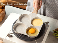 Poêle à Omelettes Moderne Classique en Aluminium 4 Cavités Antiadhésive Compatible Induction et Four, Lavable au Lave-Vaisselle pour Cuisinières à Gaz et Usage Domestique