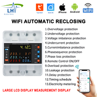 CHLIUYI LY-C100A 4P 100A Compteur d'énergie triphasé LCD Tuya WiFi Bidirectionnel avec Relais de Protection à Réenclenchement Automatique Intelligent F496
