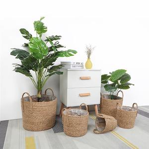 Rattan Storage Basket Flower Pots Wicker Basket Home Garden Outdoor Decor Supplies Weave Flower Basket Plant Pot