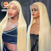 Perruque de cheveux humains 40 pouces, densité 250, ultra-lisse, blond 613, frontale HD 13x6 13x4, pré-épilée, pour femme, 300g, frontale transparente